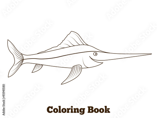 Coloring Book Swordfish Fish Cartoon Illustration Buy This Stock Vector And Explore Similar Vectors At Adobe Stock Adobe Stock