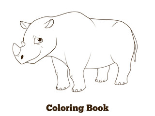 Wall Mural - Coloring book rhino african animal cartoon 