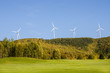 Wind Turbines on the Top of a Hill and Clear Sky