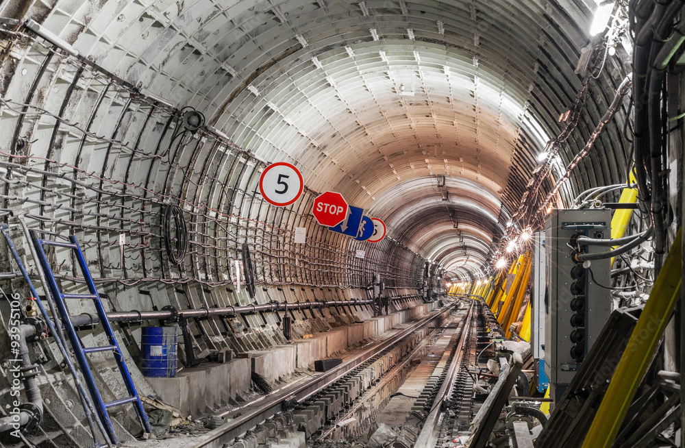 The construction of the subway tunnel - obrazy, fototapety, plakaty 