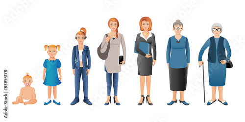 Fotografía Generation of woman from infants to seniors. Baby, child, teenag