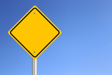 Blank Yellow  Road Sign