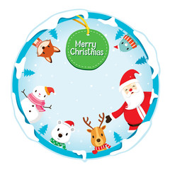 Christmas Ornaments On Circle Frame And Decoration, Merry Christmas, Xmas, Happy New Year, Objects, Animals, Festive, Celebrations