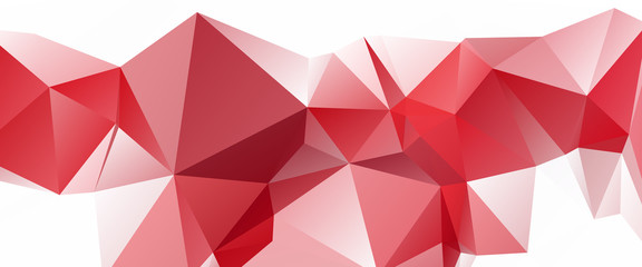 Wall Mural - white red triangular abstract background