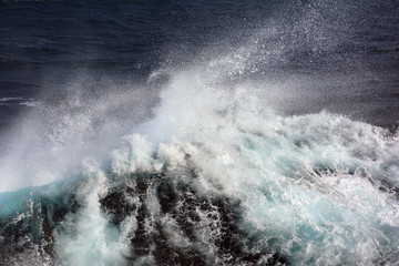 Fototapete - sea wave during storm in atlantic ocean