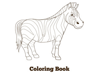 Wall Mural - Coloring book zebra african savannah animal 