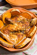 Chicken baked in traditional clay roman pot