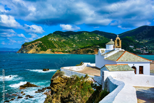Cuadros en Lienzo Iglesia Panagitsa Tou Pirgou, Skopelos, Grecia