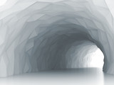 Fototapeta Perspektywa 3d - 3d blue tunnel interior with polygonal walls