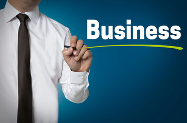 Business is written by businessman background concept