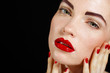 © GTeam - Studio portrait of a redhead female model.