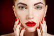 © GTeam - Studio portrait of a redhead female model.