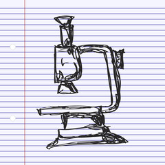 Wall Mural - Simple doodle of a microscope