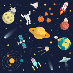 Wall Mural - space background flat