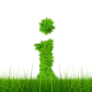 Conceptual green grass 3D font isoalted