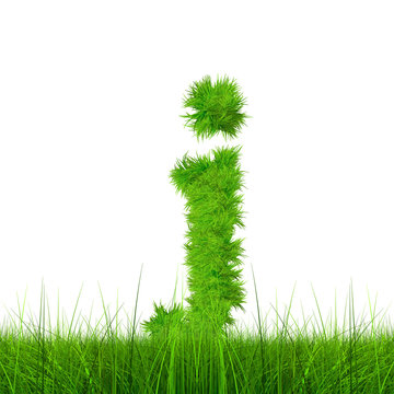 Conceptual green grass 3D font isoalted