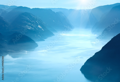 Fotografía Summer morning view on Lysefjorden (Norway)