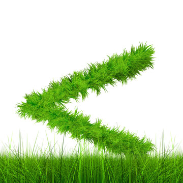Conceptual green grass 3D font isoalted
