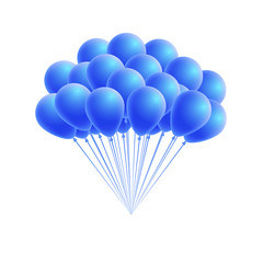 Wall Mural - vector bunch birthday or party blue balloons