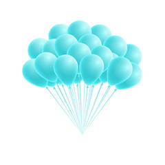 Wall Mural - vector bunch birthday or party blue balloons