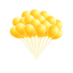 Wall Mural - vector bunch birthday or party yellow balloons