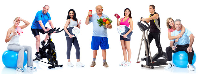 Poster - Group of healthy fitness people.