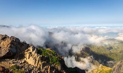 Wall Mural - Mountains in clouds landscape