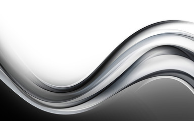 Poster - Abstract Gray Wave Design Background