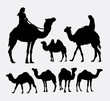 Camel animal silhouettes. Good use for symbol, logo, web icon, game element, mascot, or any design you want. Easy to use.