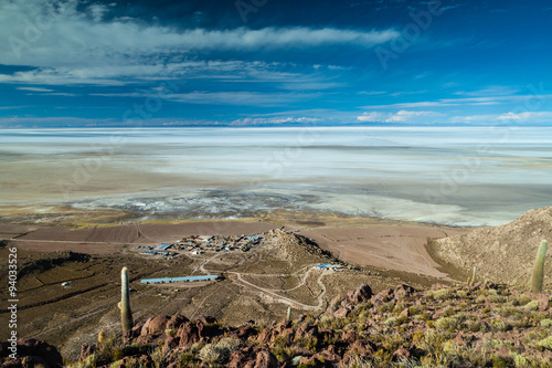 Fotografie, Obraz Puerto Chuvica village, located by Salar de Uyuni salt plain in Bolivia