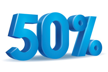 Vector of 50 percent in white background