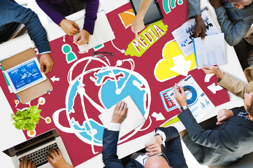 Poster - Social Media Social Networking Technology Connection Concept