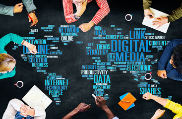 Wall Mural - Digital Media Online Social Networking Communication Concept