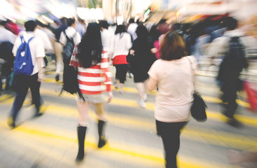 Wall Mural - People in Hong Kong Walking Cross Road Concept