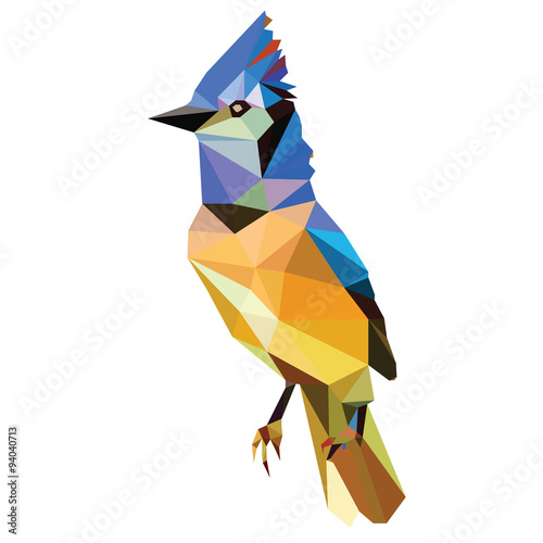 Naklejka na kafelki low poly bird vector