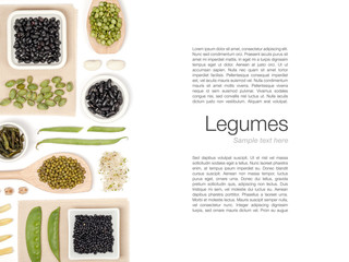 Wall Mural - legumes on white background 