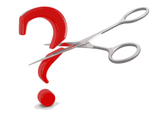Poster - Scissors and question 
