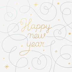 Wall Mural - Happy new year - greeting card with hand-lettering type in calli