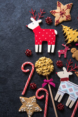 Wall Mural - Christmas festive sweets food background