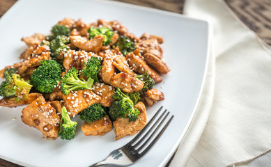 Canvas Print - Chicken with broccoli