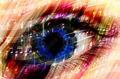 Cuadros en Lienzo music background with abstract eye