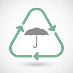 Wall Mural - Line art recycle sign icon with an umbrella