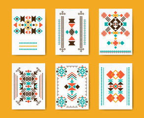 Poster - Geometric hipster tribal triangular flyers