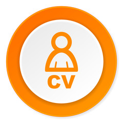 Aufkleber - cv orange circle 3d modern design flat icon on white background
