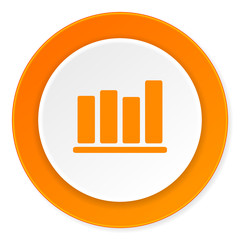 Fototapete - bar chart orange circle 3d modern design flat icon on white background