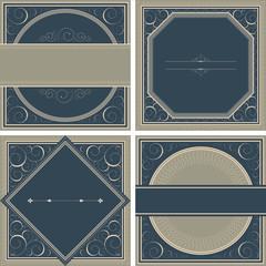 Canvas Print - vintage background set