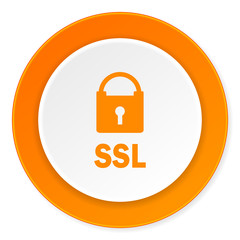 Aufkleber - ssl orange circle 3d modern design flat icon on white background