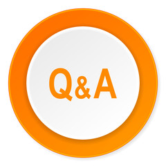 Aufkleber - question answer orange circle 3d modern design flat icon on white background