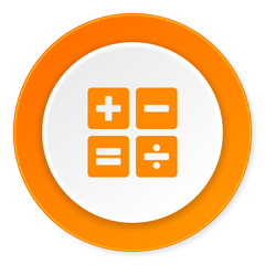 Poster - calculator orange circle 3d modern design flat icon on white background