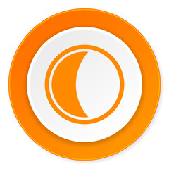 Poster - moon orange circle 3d modern design flat icon on white background
